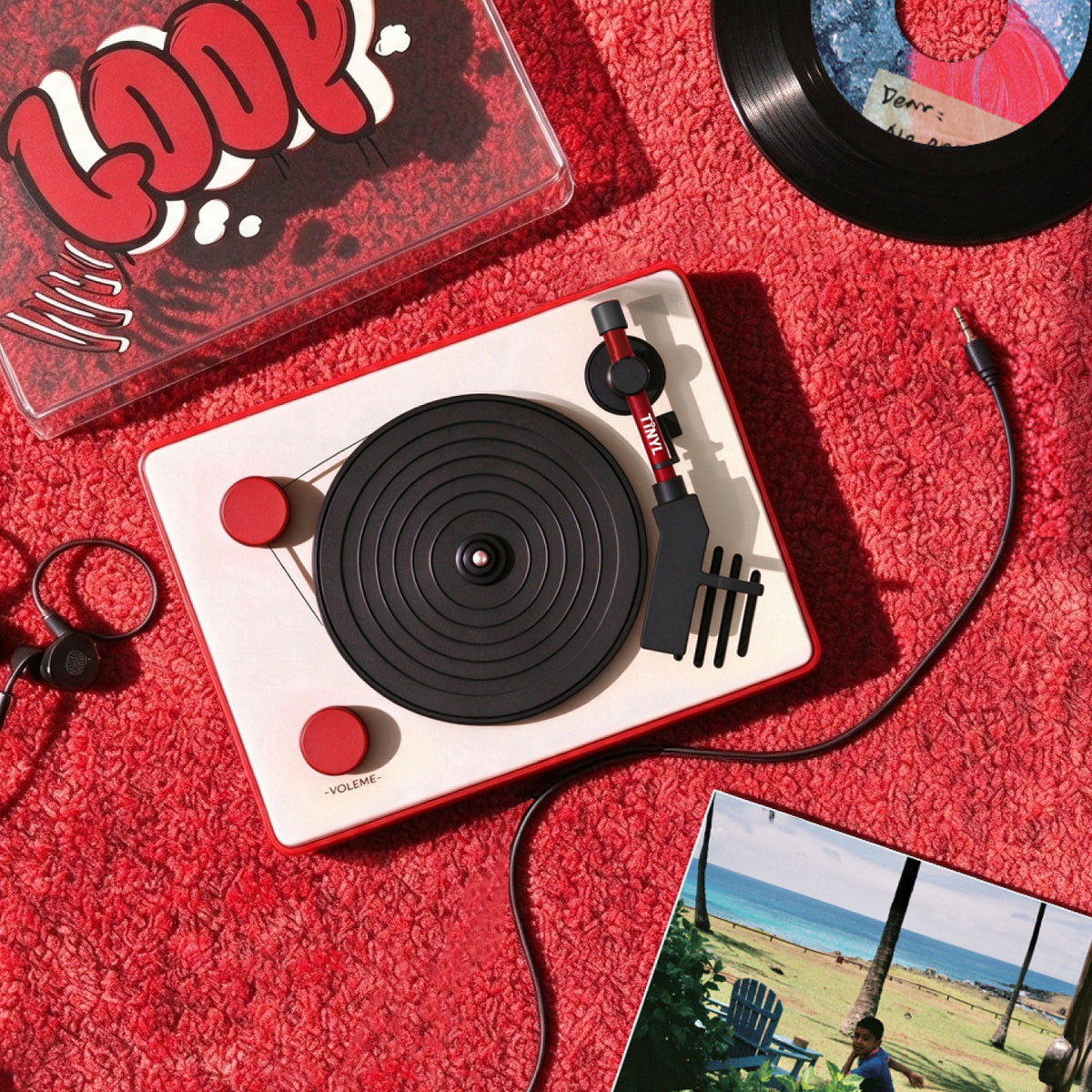 Tinyl LOOP Mini Vinyl Player – 3-Inch Portable Turntable with Bluetooth