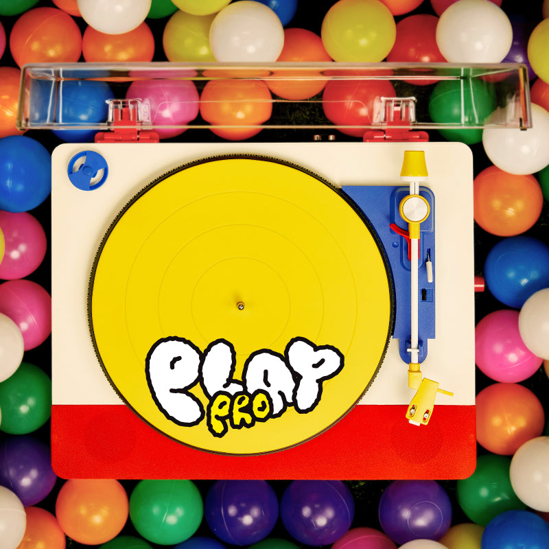 Aesthetic dopamine decor home setup with Tinyl Play Pro colorful record player