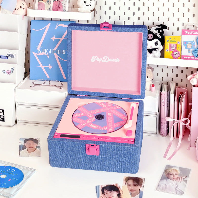 TINYL POP DAZZLE: Aesthetic Y2K Denim CD Player - K-Pop Photocard