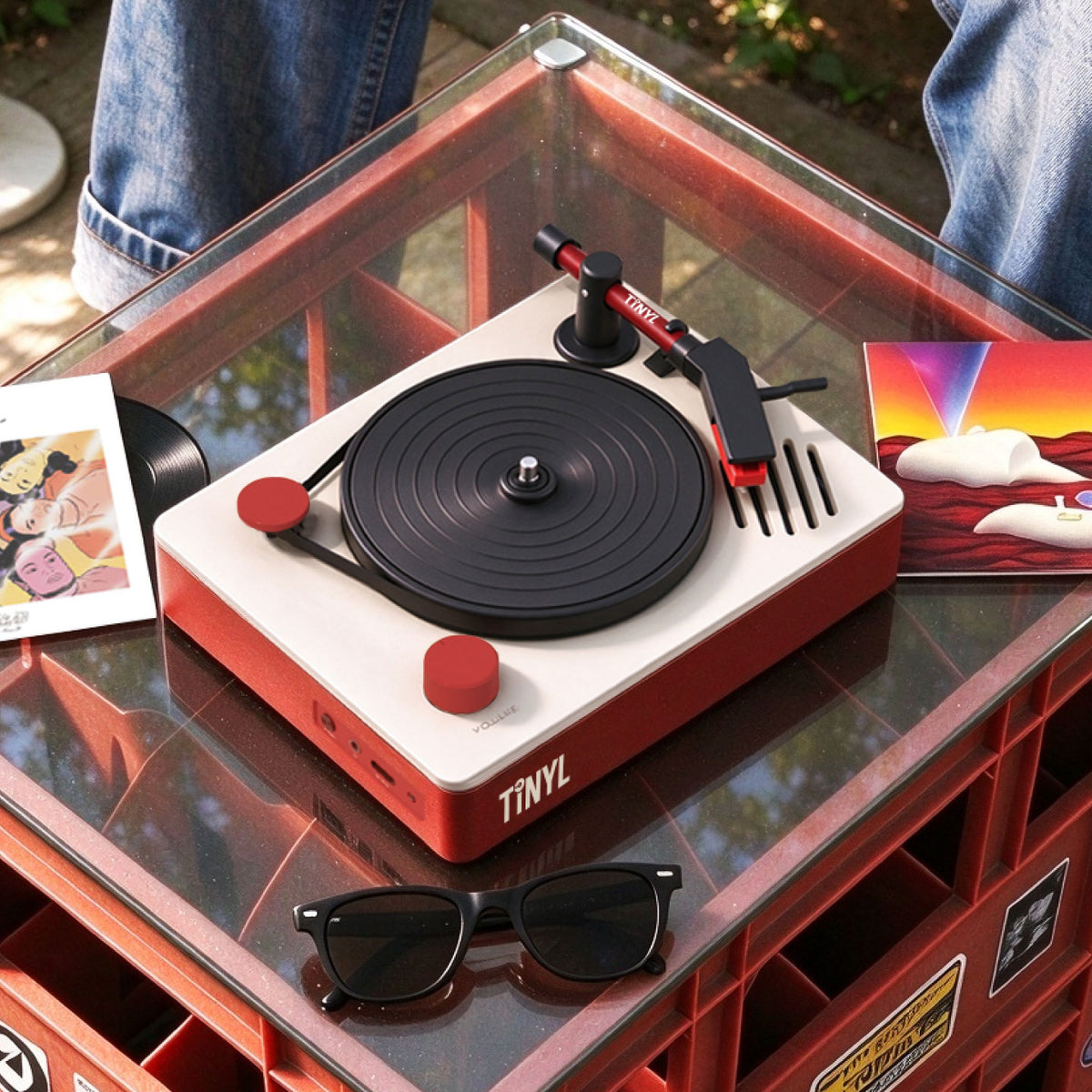 Tinyl LOOP Mini Vinyl Player – 3-Inch Portable Turntable with Bluetooth