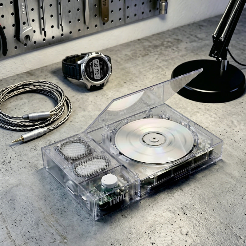 TINYL SPLIT: The Portable 3-in-1 Modular Transparent Bluetooth CD Player