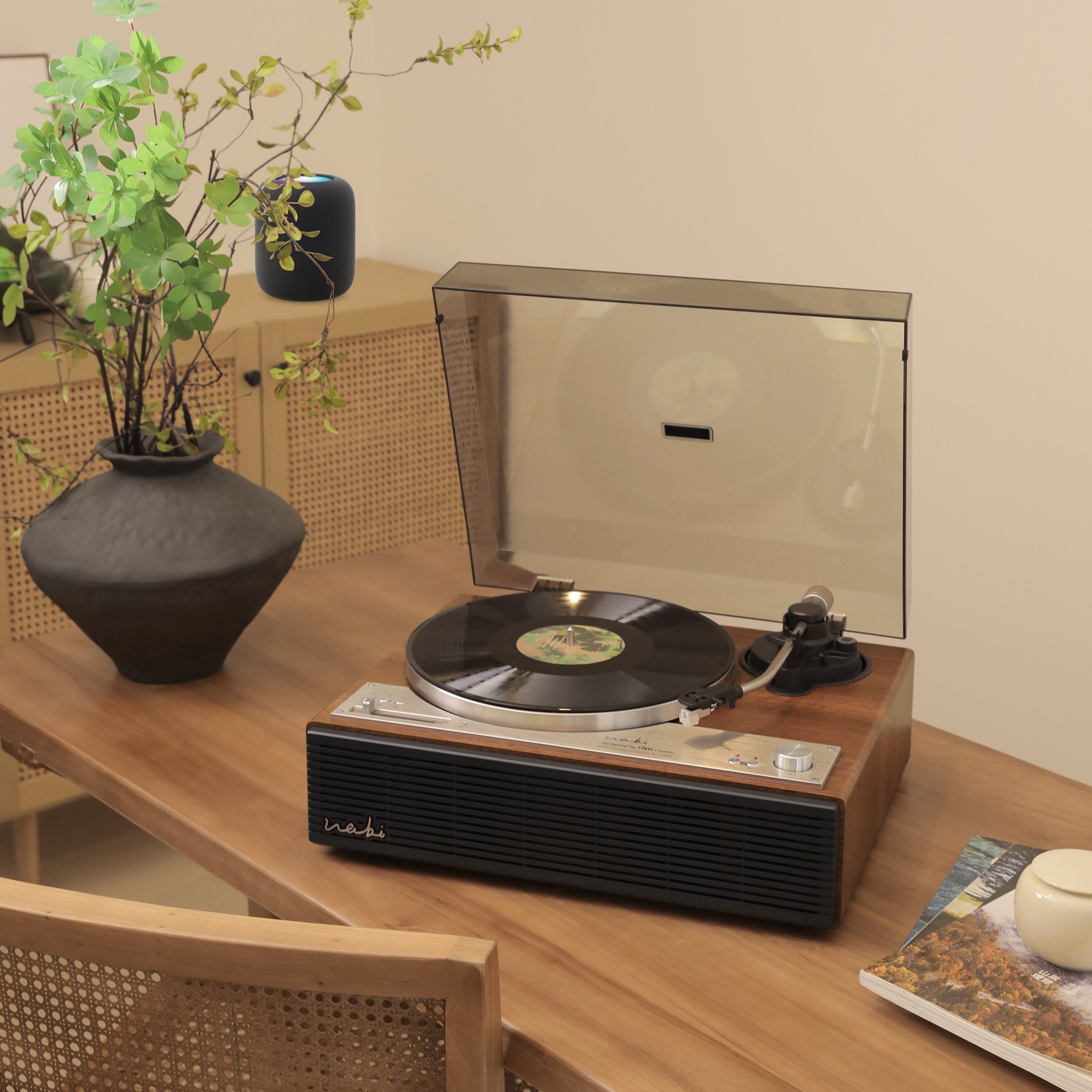 Tinyl WABI 100W Hi-Fi Turntable - Minimalist Zen Record Player