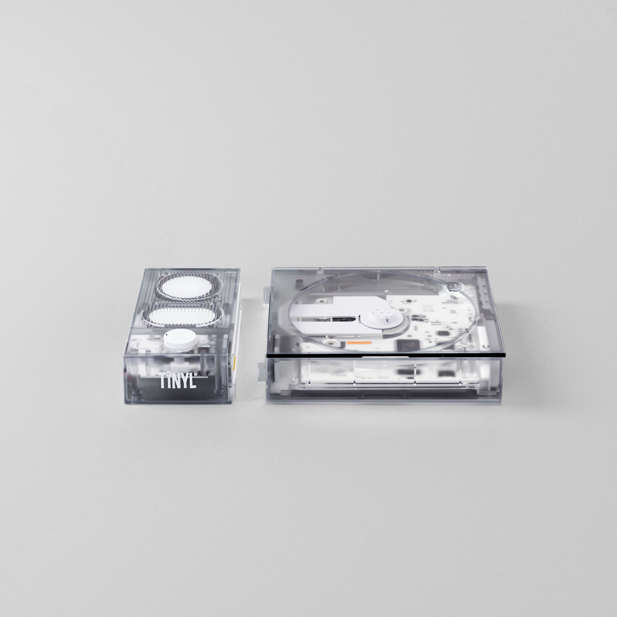 Clear Shell Cd Player TINYL SPLIT Portable Transparent Bluetooth CD Player 3-in-1 Modular Design